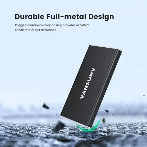 Vista 4 de Vansuny SSD externo portátil de 250 GB, USB 3.1 Gen2 430MB/s de transferencia de datos de alta velocidad, USB C Mini unidad de estado sólido externa