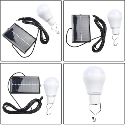 Vista 2 de Solar LED Lamp 3W Portable Hanging Light with Hook