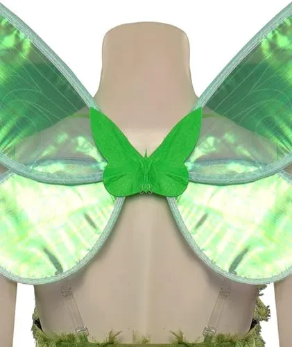 Vista 6 de Baycon Tinker Bell - Disfraz de hada elfo de ala, vestido de cosplay, uniforme para Halloween
