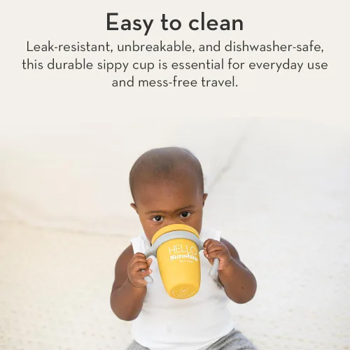 Vista 6 de Taza de silicona Bella Tunno, taza de entrenamiento con asas de transición para bebés, niños pequeños y niños, bebés de 6 a 12 meses y niños