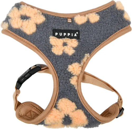 Vista 10 de Puppia Alyssa - Arnés para perro sobre la cabeza, cálido para invierno, con patrón de flores, ajustable en el pecho, para perros pequeños