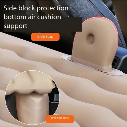 Vista 2 de Colchón de aire portátil para asiento trasero, cama de campamento flocada de doble cara, accesorios de colchón inflable para dormir para viajes