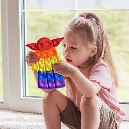 Vista 4 de FIDGYLIA Juguetes para ansiedad Pop It - Juguete sensorial para autismo de burbujas - Divertido juguete de teñido anudado - Diseño duradero