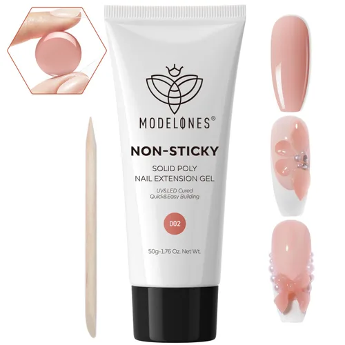 Vista 13 de Modelones Kit de uñas de polygel de 133 piezas, kit de gel para extensiones de uñas de 32 colores en primavera rosa pastel con lámpara de uñas, capa