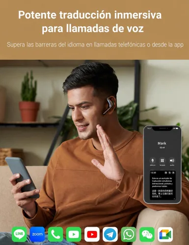 Vista 4 de Timekettle W4 Pro - Audífonos intérprete AI, traducción bidireccional de voz en tiempo real, más de 50 idiomas, traductor Bluetooth de video y Gris
