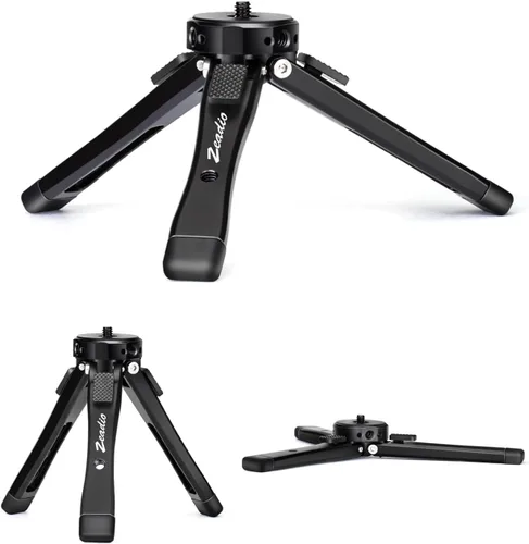Vista 8 de Zeadio Heavy Metal Tripod Kit: 1/4" Screw Adapter Tripod Mount for Travel Recording Vlog & Camera iPhone Vlogging Kit & Camera Stand with 360°