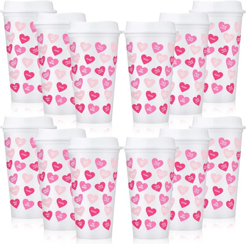 Vista 9 de Bokon 12 piezas de tazas de plástico transparente reutilizables de Navidad a granel, 16 oz, tazas de árbol de Navidad de estilo bohemio, tazas