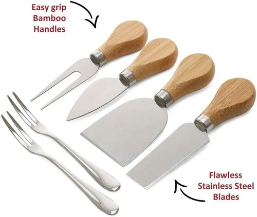 Vista 2 de Ruby Lil Tabla grande para cortar queso, juego de tabla de queso, tabla de charcutería con cajones deslizantes, juego de 4 cuchillos y 2 tenedores