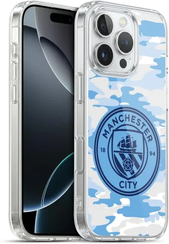 Vista 149 de Head Case Designs Funda de gel con licencia oficial del Manchester City Man City FC Blue Moon Badge Camou [protección de grado militar] compatible