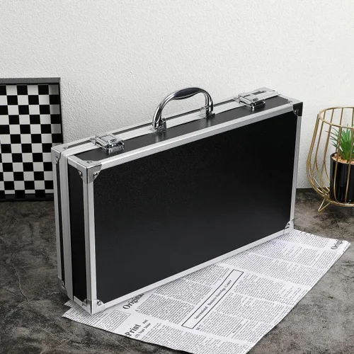 Vista 8 de DOITOOL Caja de herramientas de aleación de aluminio, estuche de herramientas portátil de gran capacidad con asa y cierre de seguridad para Negro