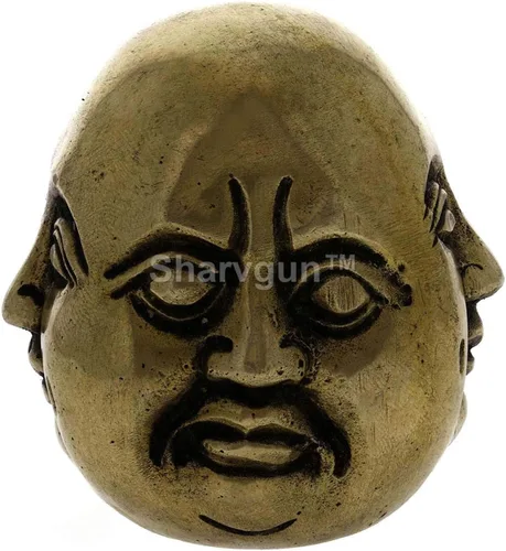 Vista 3 de Sharvgun Estatua de Buda sonriente sonriente de latón de 2.5 pulgadas