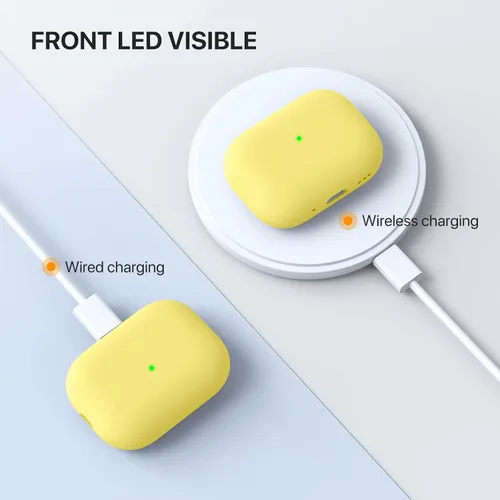 Vista 4 de Miracase Funda diseñada para Airpods Pro 2ª con kit de limpieza, fundas suaves para Airpod Pro 2 (2023/2022), funda de silicona líquida visible LED