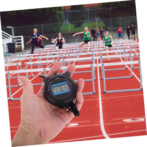 Vista 7 de Cronómetro deportivo digital con pantalla grande para entrenadores, funcionamiento silencioso, ligero, diseño portátil para natación, correr, yoga