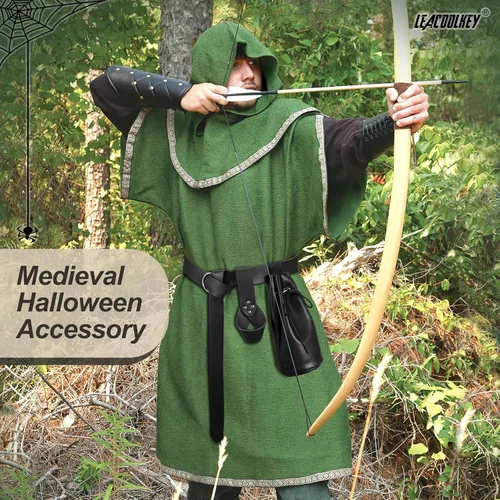 Vista 2 de Riñonera de cuero medieval y funda de espada renacentista para caballero Halloween Cosplay