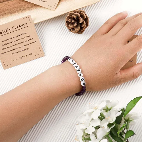 Vista 4 de Eras Tour Swiftie Pulsera de reputación TS Inspired Speak Now Lover Pulsera de amistad para mujeres y niñas Eras Music Taylor Album