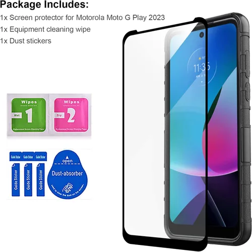 Vista 8 de Ailiber Funda para Motorola Moto G Play 2023, funda con protector de pantalla de vidrio templado, funda giratoria con clip para cinturón