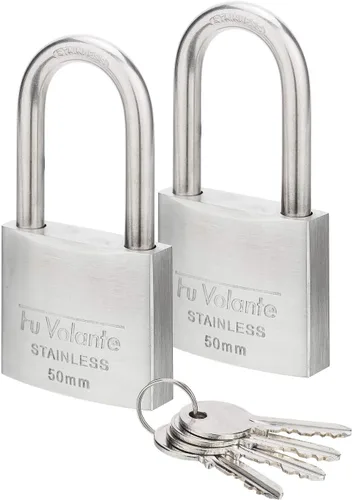 Vista 6 de Candado para vaso de acero inoxidable, serie 304 Marine Series, candado resistente a la intemperie para uso en exteriores, cuerpo ancho de 1-1/2