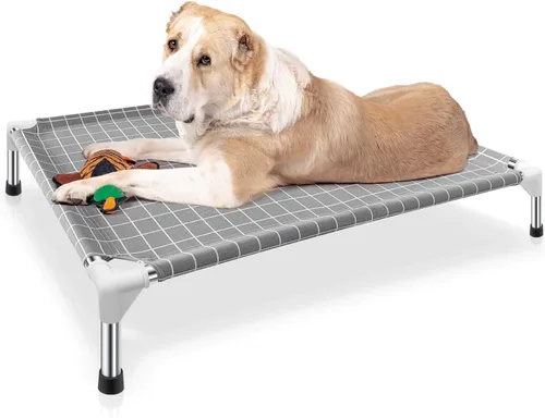 Vista 9 de Cama elevada para mascotas, cama elevada para mascotas para Cama desmontable para perro, uso en interiores y exteriores, tela de algodón