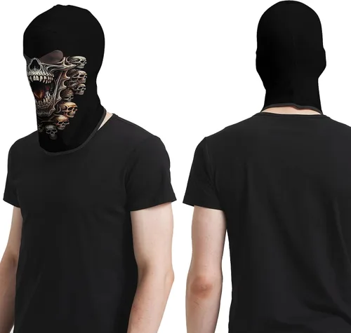 Vista 3 de Obacle Máscara de calavera para Halloween, fantasma, máscara de cara completa, pasamontañas aterradoras, disfraz de cosplay