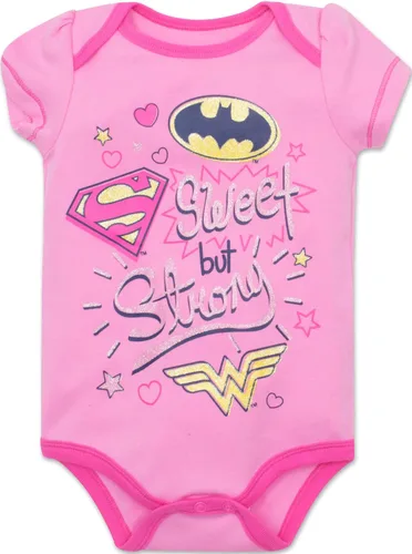 Vista 3 de WARNER BROS DC Comics Justice League - Paquete de 5 mamelucos para niñas, Multi