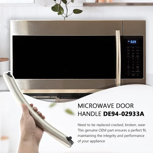 Vista 2 de DE94-02933A - Manija de puerta para microondas, compatible con microondas Samsung, sustituye a AP5622966, 2448710, DE64-02522A, PS4239327, piezas