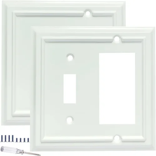 Vista 11 de Placas de pared, cubiertas de toma dúplex, placas de interruptor de luz de palanca, cubierta de interruptor de luz decorativa, placa de pared