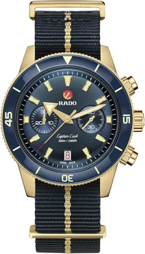Vista 4 de Rado Reloj automático Captain Cook para hombre, Azul Patchwork, Deportes