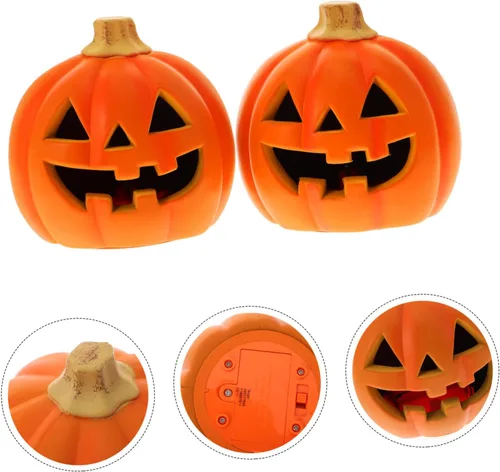 Vista 9 de DOITOOL 2 piezas de Halloween Jack-o-Lantern para decoración de puerta de Halloween, decoración de Halloween, decoración de faroles al aire libre