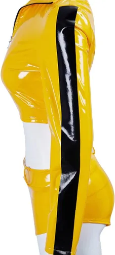 Vista 9 de LoliMiss Disfraz de Kill Bill para mujer, Beatrix Kiddo The Bride Cosplay Battle Suit Halloween