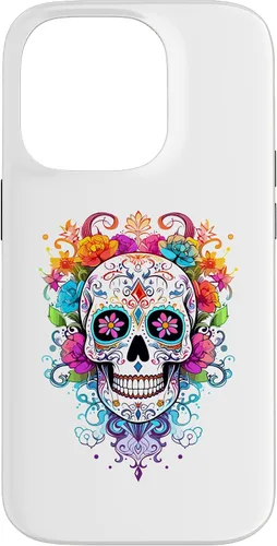 Vista 17 de Halloween Sugar Skull Flower Calavera Dia De Los Muertos Case for iPhone 17
