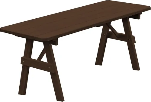 Vista 9 de Furniture Barn USA Mesa tradicional de pino tratado a presión de 4 pies, tinte de cedro mancha de cedro