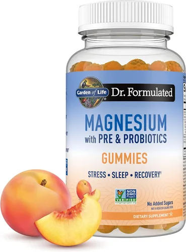 Vista 8 de Garden of Life Gomitas de Suplemento de Citrato de Magnesio con Prebióticos y Probióticos para el Estrés, el Sueño y la Recuperación - Vegano, Sin