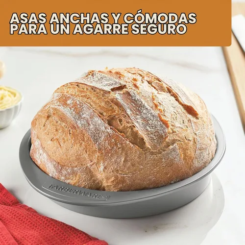 Vista 7 de Farberware - Charola de horno de 9 por 13 pulgadas, antiadherente, Round, 9, Plateado Gris