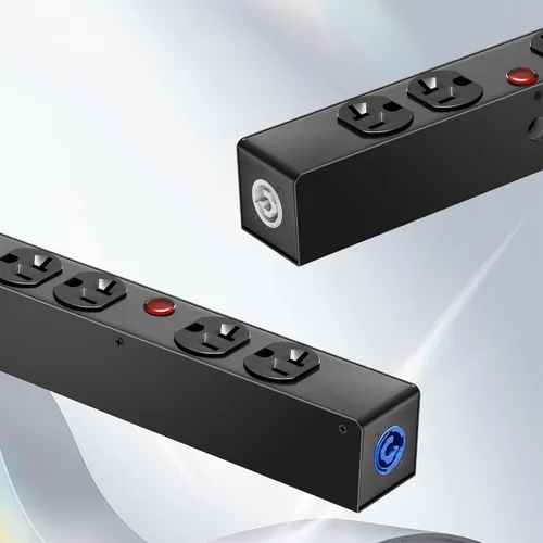 Vista 5 de PowerCon - Caja de conector de alimentación de 4 Edison, adecuada para equipos de DJ, iluminación de escenario y sistemas de sonido. Toma