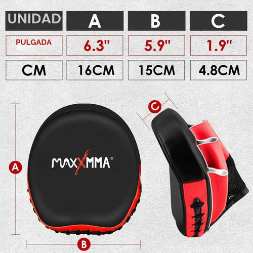 Vista 4 de MaxxMMA Manoplas de Enfoque Micro - Entrenamiento de Boxeo MMA, Fitness, Kickboxing, Muay Thai