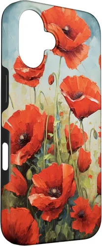 Vista 3 de Funda para iPhone 16 Red Poppies Flowers In A Field