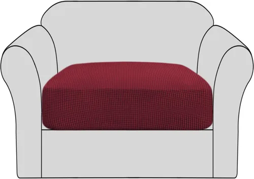 Vista 16 de H.VERSAILTEX - Fundas elásticas para cojín de sofá individual, fundas de asiento para silla de sofá, protector de cojín con tejido jacquard de sarga