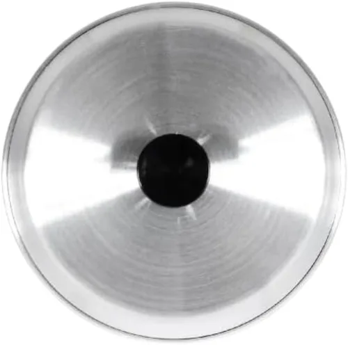 Vista 4 de TrueCraftware - Juego de 2 cubiertas de aluminio para parrilla de 10 pulgadas con perilla de plástico negro, cubierta redonda de queso