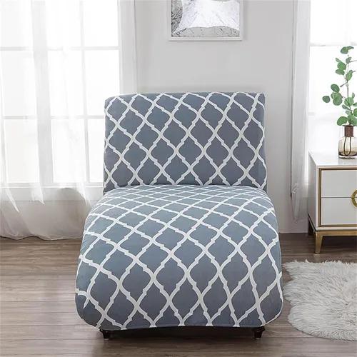 Vista 4 de Funda elástica para tumbona, funda para tumbona, sin brazos, para muebles de interior, para sala de estar, dormitorio, lavable a máquina (nuevo-1)