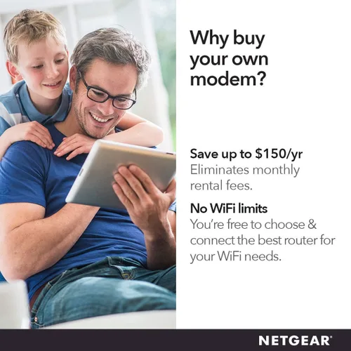 Vista 4 de NETGEAR - Módem de cable compatible con todos los proveedores de cables, incluyendo Xfinity by Comcast