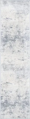 Vista 3 de SAFAVIEH Brentwood Collection - Alfombra de pasillo de 2 x 12 pies, color gris y marfil, diseño abstracto moderno, no desprende pelusa y de fácil