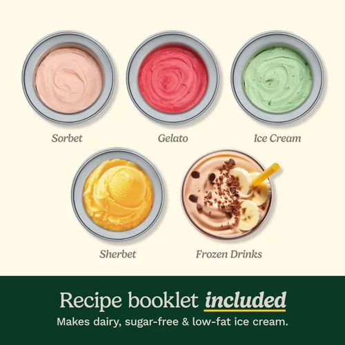 Vista 4 de Máquina para hacer helado Cuisinart, máquina de 1.5 cuartos con doble aislamiento, para sorbete y yogur helado, lista en 20 minutos, ICE-21P1, blanca
