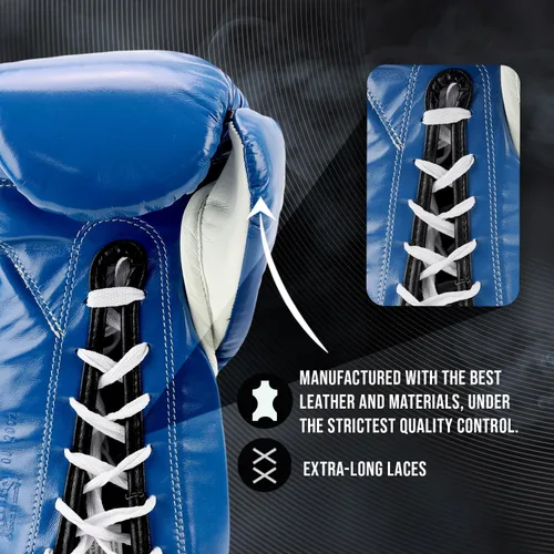 Vista 4 de CLETO REYES Safetec - Guantes de boxeo profesionales de competición para hombres y mujeres, MMA, Kickboxing, Muay Thai, con cordones