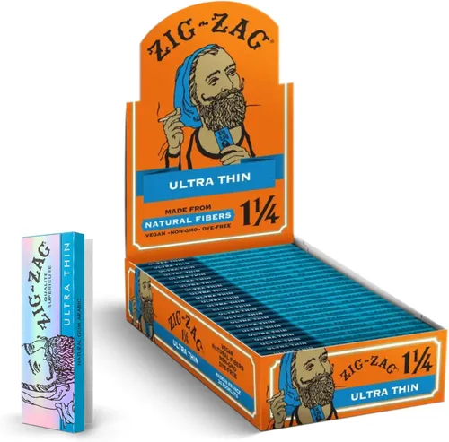 Vista 9 de ZIG-ZAG Papel de liar 1 ¼ ultrafino (6 folletos) - 32 hojas cada uno - Papel de liar de combustión lenta