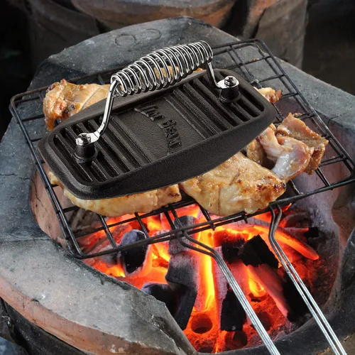 Vista 11 de Jim Beam Prensa de hierro JB0177 para carne a la parrilla Accesorios para parrilla, negro