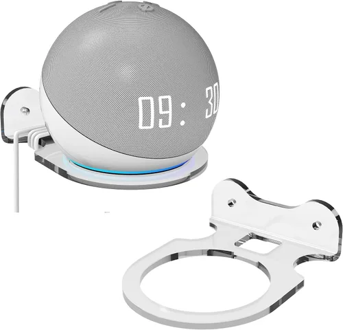 Vista 14 de Soporte de montaje en pared para Amazon Echo Dot 1/2/3/4/4/5th, cable de almacenamiento, accesorios para altavoces