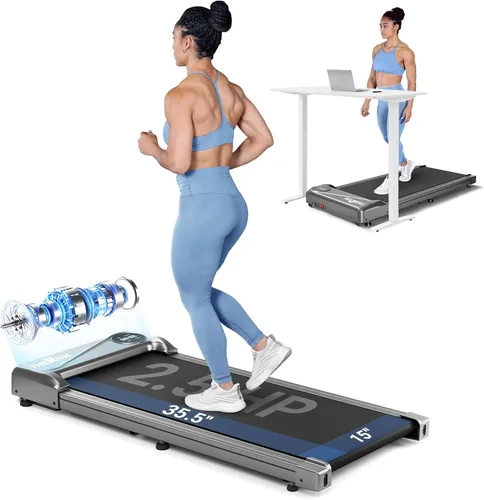 Vista 10 de THERUN Walking Pad Treadmill Under Desk, Portable Mini Treadmill for Home/Office, Walking Pad Machine with 2.5HP and 265 lbs Weight Capacity Remote