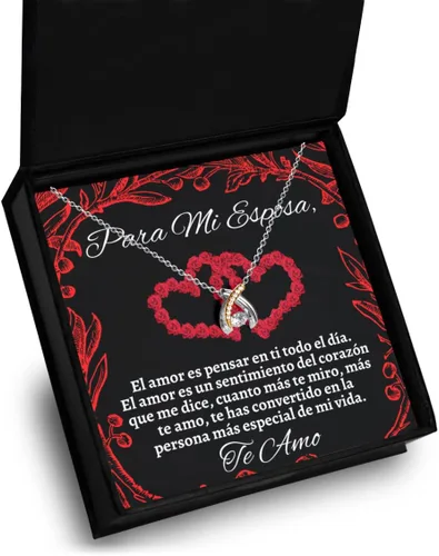 Vista 3 de Regalo para esposa con cruz de amor original para Navidad o aniversario, collar de cadena para mujer
