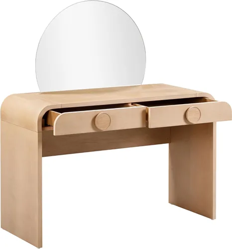 Vista 4 de TOV Furniture Moonrise - Escritorio de tocador con 2 cajones de ceniza natural
