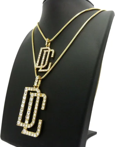 Vista 5 de Juego de collar de cadena de cadena de cuerda con dije de cruz para hombre, Metal, Circonia cúbica